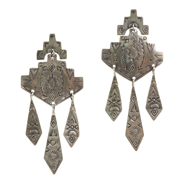 Hand Stamped Dangle Earrings, Jewelry, Earrings, Native