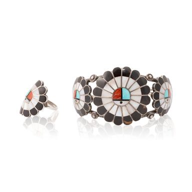 Zuni Bracelet and Ring Set, Jewelry, Set, Native