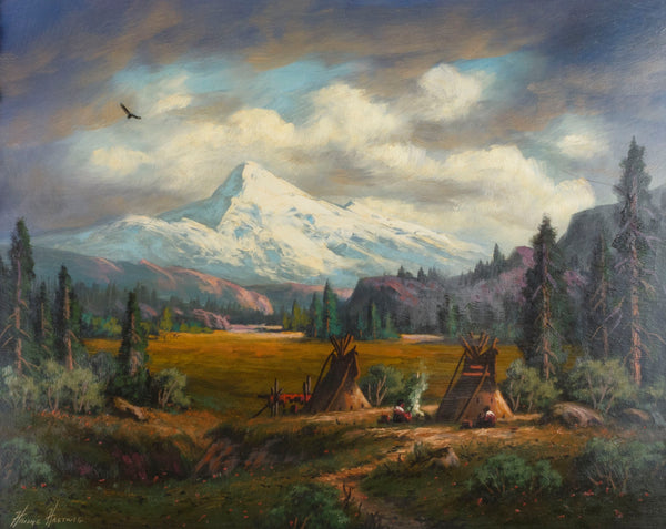 Mt. Hood by Heinie Hartwig, Fine Art, Painting, Native American