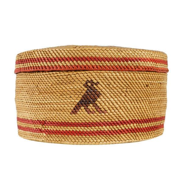 Lidded Makah Basket, Native, Basketry, Vertical