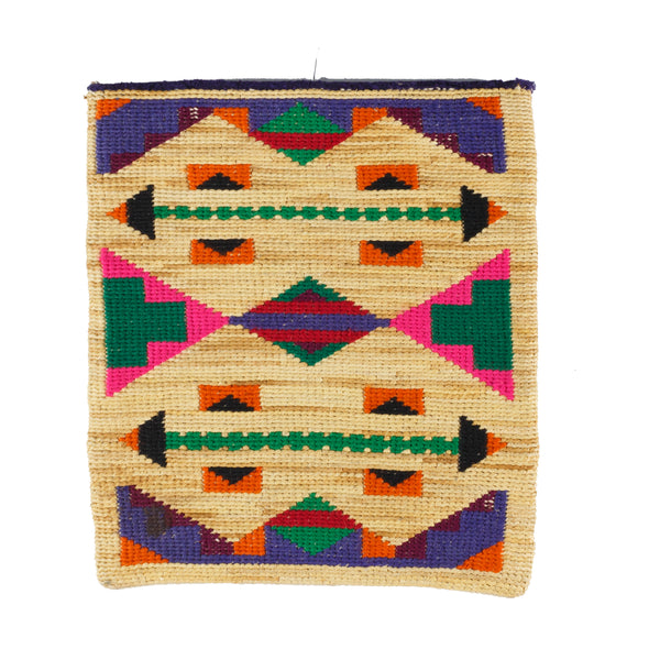 Nez Perce Corn Husk with Geometric Designs, Native, Basketry, Corn Husk