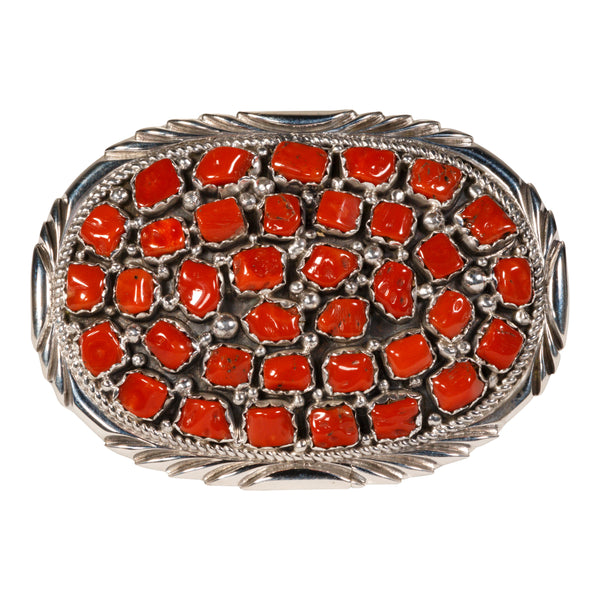 Coral Nugget Belt Buckle, Jewelry, Buckle, Native
