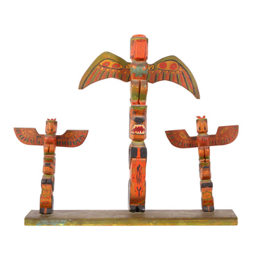 Thompson River/ Nlaka'pamux First Nation Totem Set, Native, Carving, Totem Pole