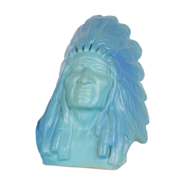 Chief Two Moons Ceramic Bust, Native, Art, Sculpture