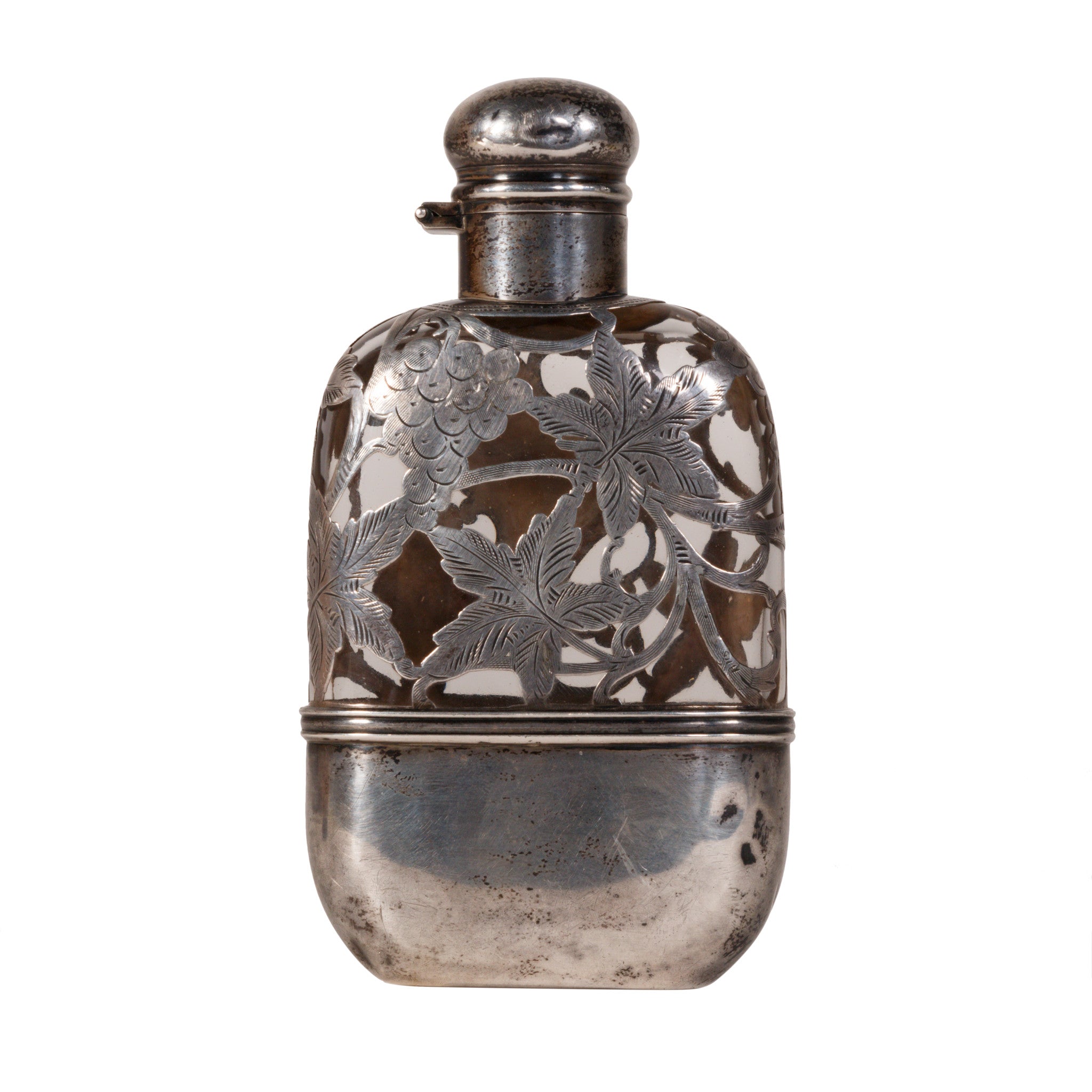 Sterling Silver Overlaid Gentleman's Flask, Furnishings, Barware, Flask