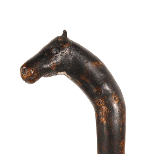 Plains Horse Head Talking Stick, Native, Carving, Cane