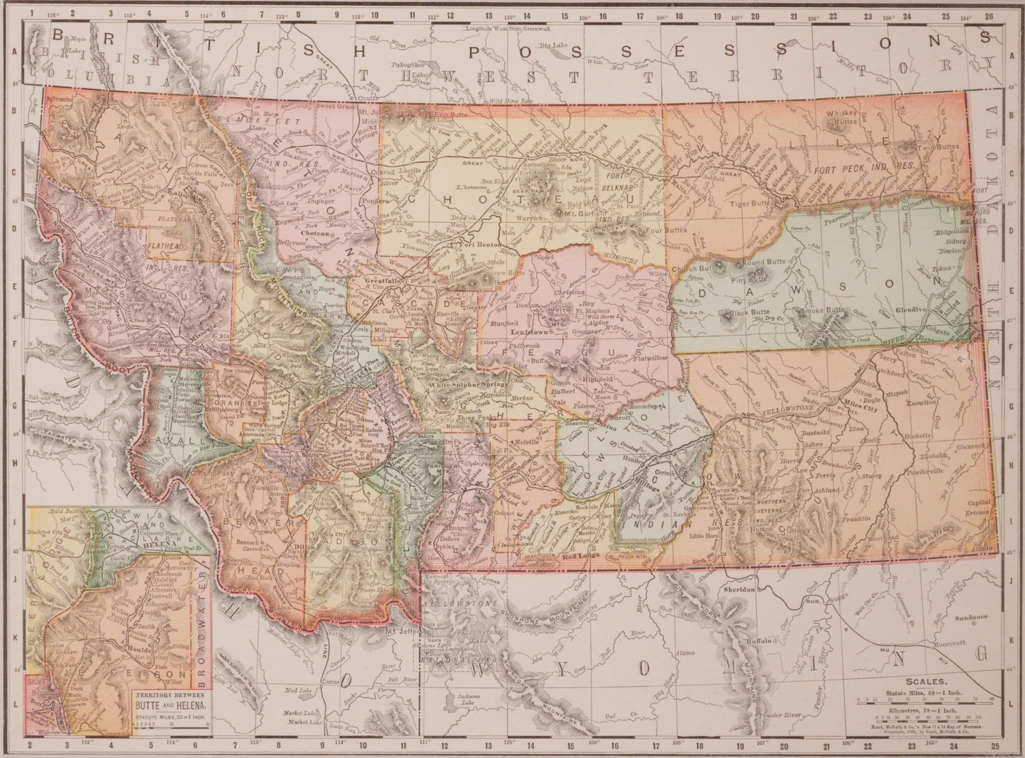 Map of Montana (1897 - 1900)