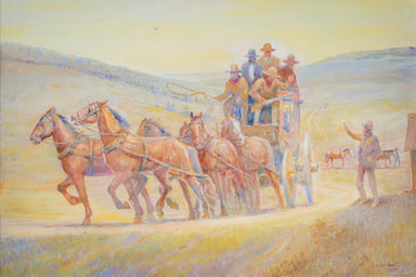 Stage Stop by Jim Carkhuff, Fine Art, Painting, Western