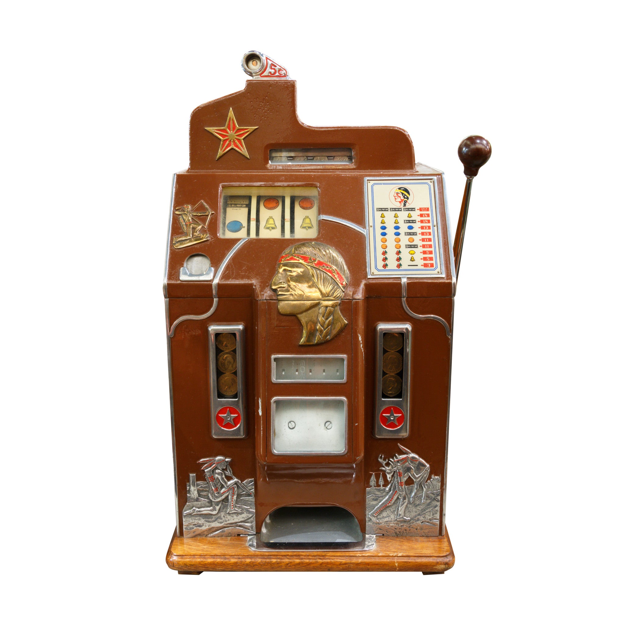 Jennings Star Slot Machine, Western, Gaming, Gambling Wheel