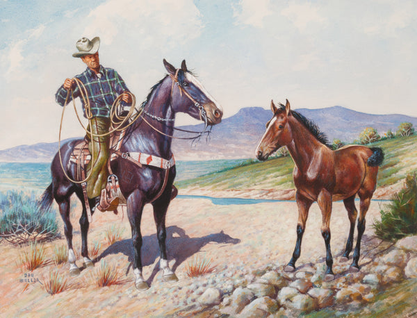 Cowboy and Colt by Daniel Cody Muller, Fine Art, Painting, Western
