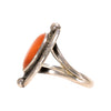 Coral and Sterling Ring