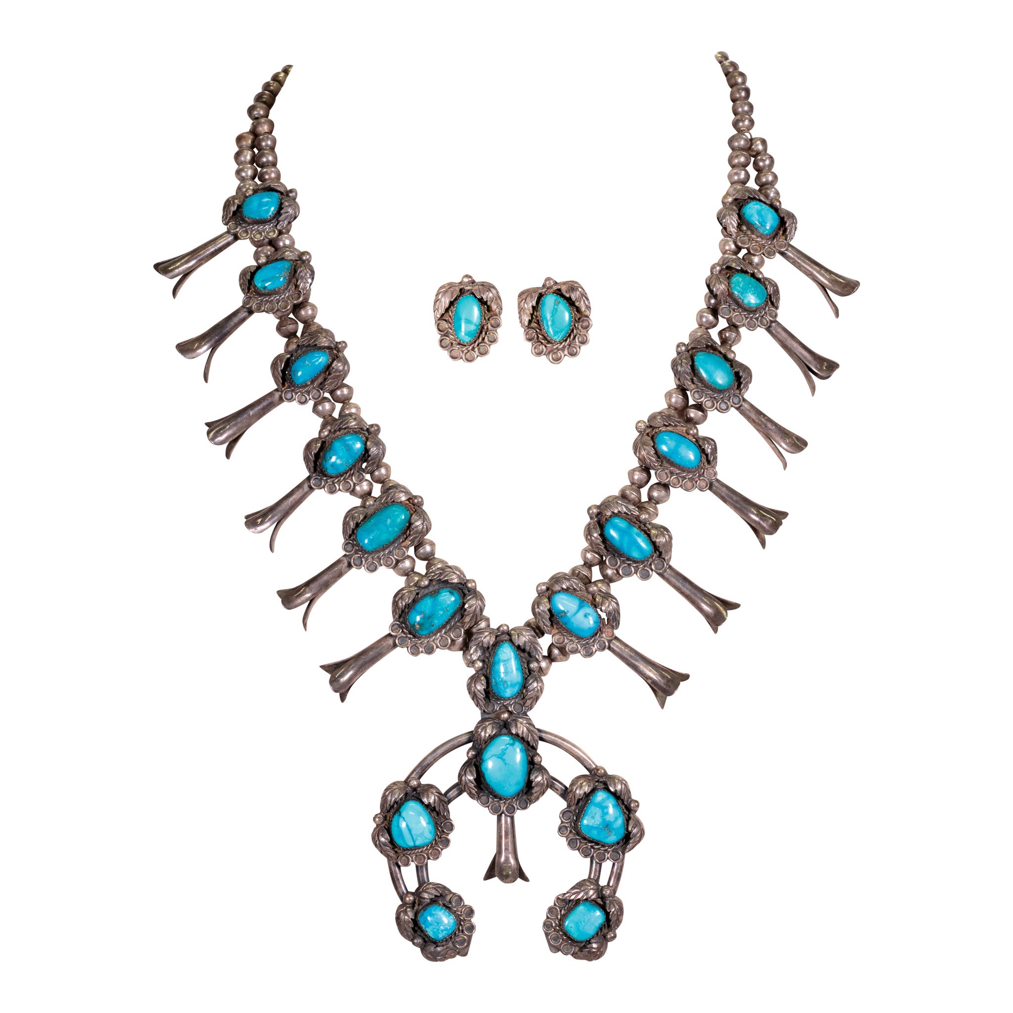 Piper Fashion Double Strand Navajo Squash Blossom Necklace & Earrings -  Accessorize In Style