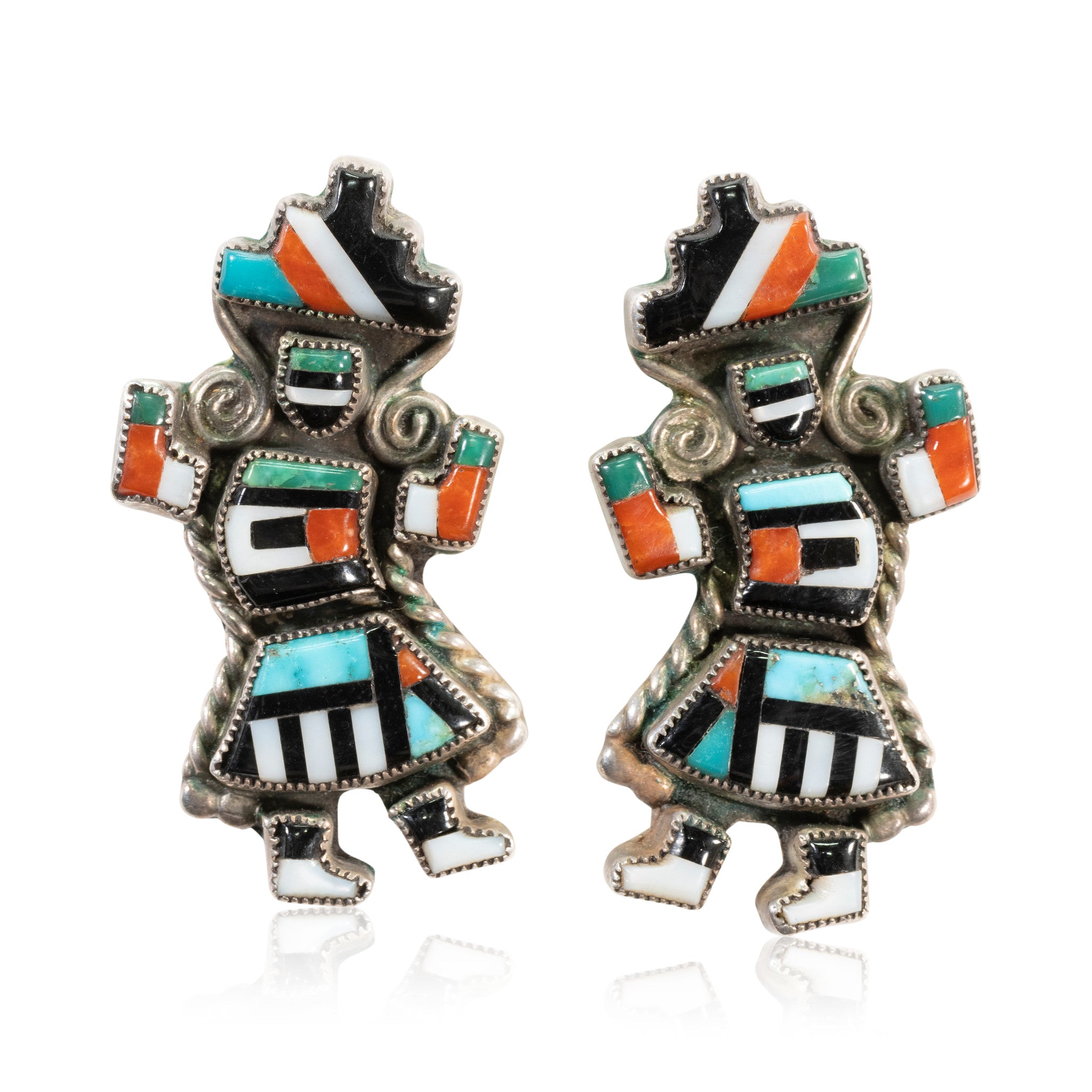 Zuni Dancer Earrings, Jewelry, Earrings, Native