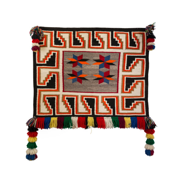 Navajo Teec Nos Pos Saddle Blanket, Native, Weaving, Single Saddle Blanket