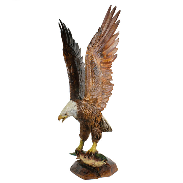 Eagle and Trout Wood Carving, Furnishings, Decor, Folk Item