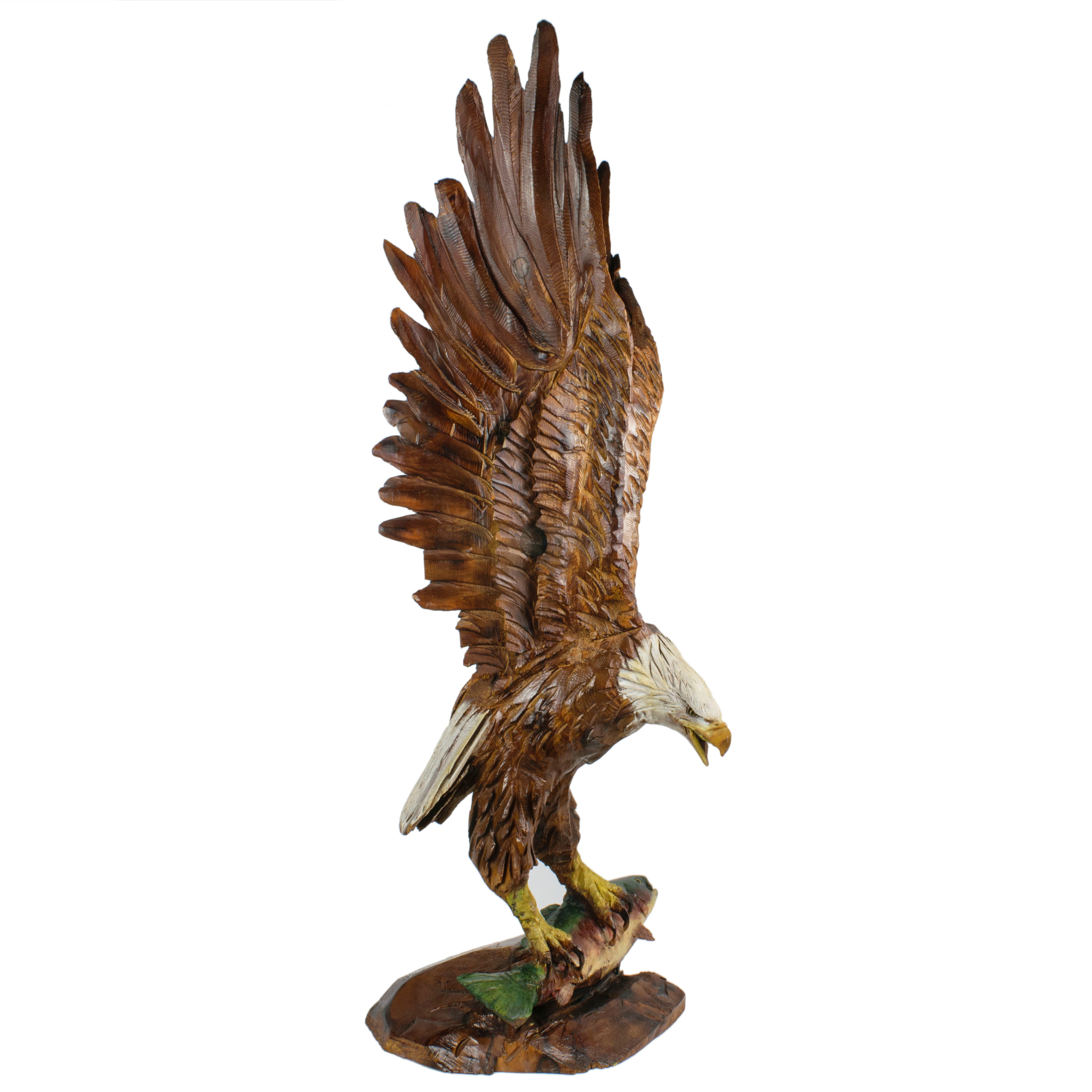 Eagle and Trout Wood Carving
