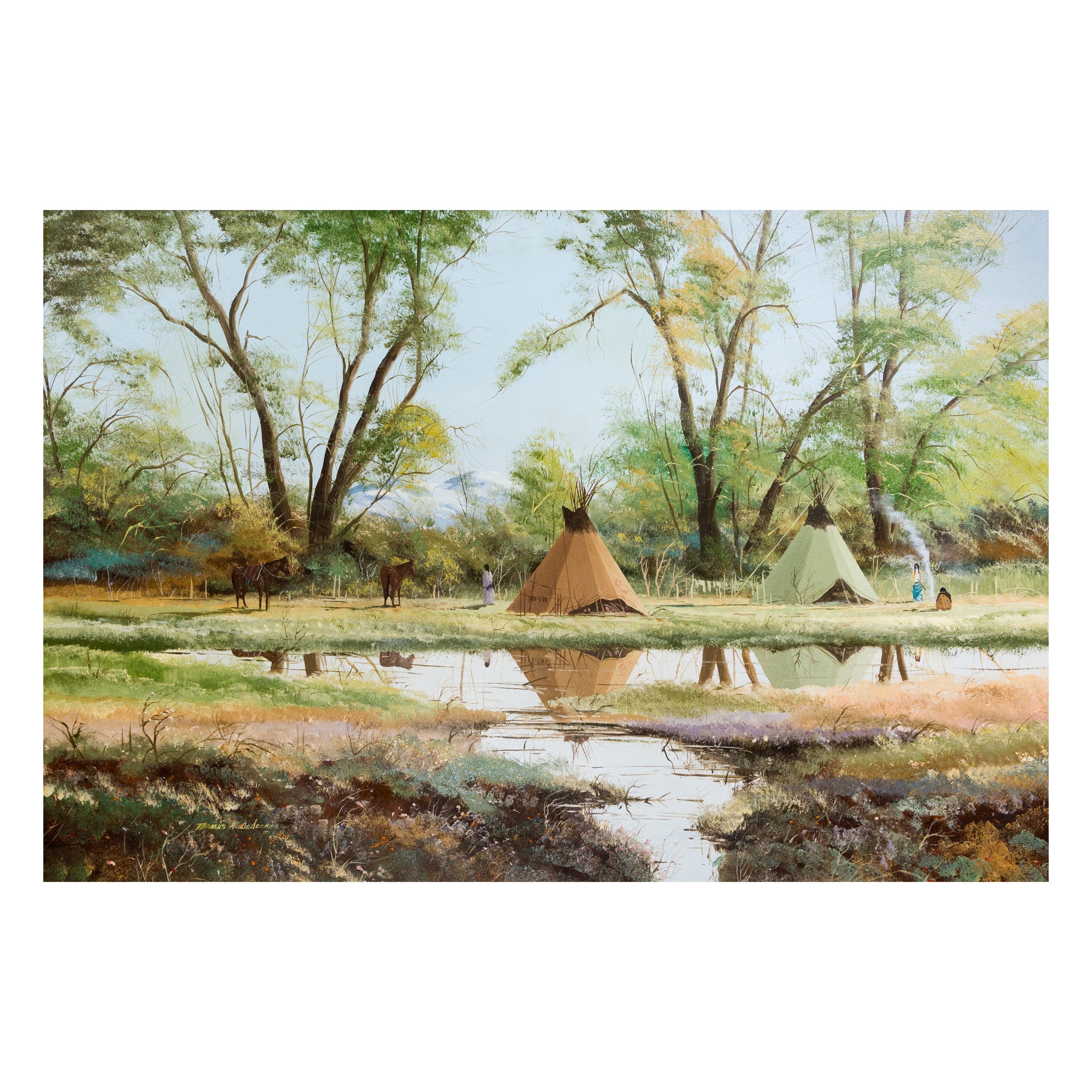 Spring Camp by Thomas deDecker, Fine Art, Painting, Native American
