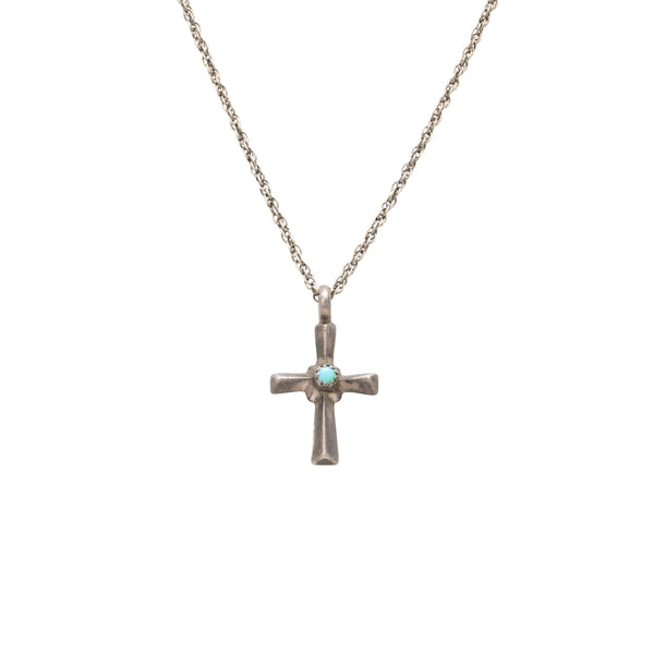 Navajo Turquoise Cross Pendant, Jewelry, Necklace, Native