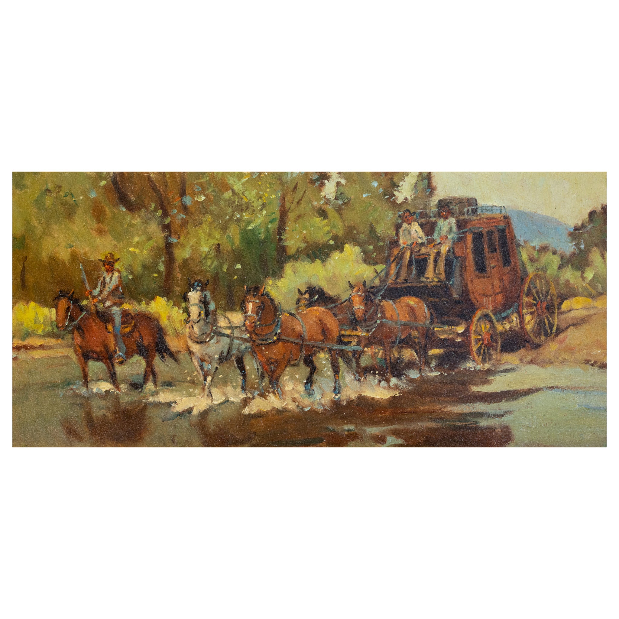 Stagecoach Crossing by Sheryl Bodily, Fine Art, Painting, Western