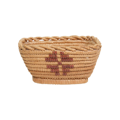 Lillooet Rectangular Basket, Native, Basketry, Vertical