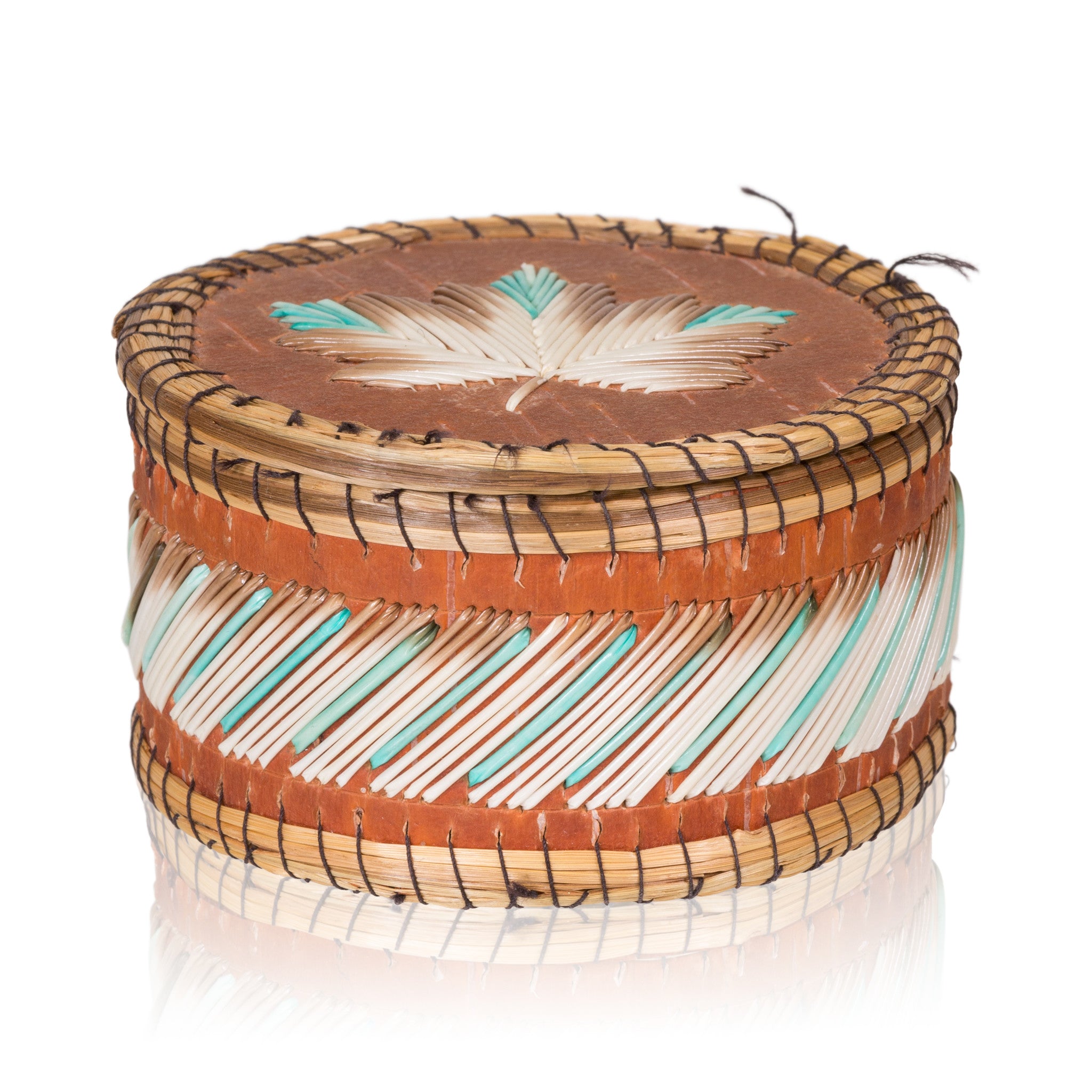 Quilled Birch Bark Box, Native, Birch Bark, Container