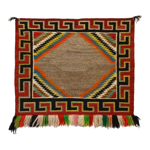 Teec Nos Pos Single Saddle Blanket, Native, Weaving, Single Saddle Blanket