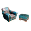 Kennedy Collection Leather Chair and Ottoman, Furnishings, Furniture, Chair