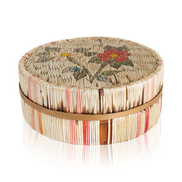 Chippewa Quilled Box, Native, Birch Bark, Container