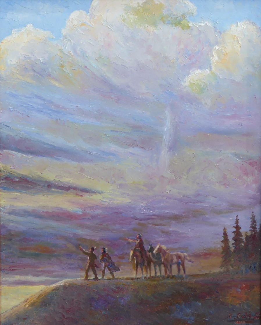 Facing the Storm by Jim Carkhuff, Fine Art, Painting, Native American