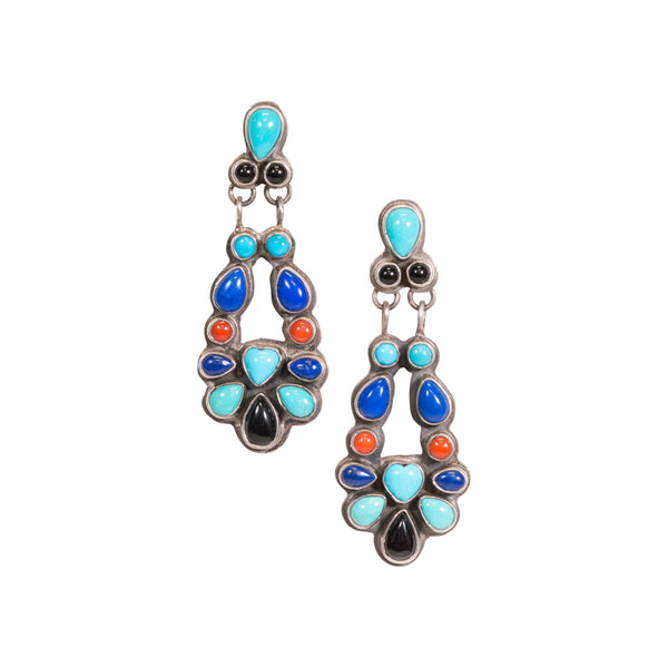 Multi Stone Earrings, Jewelry, Earrings, Native