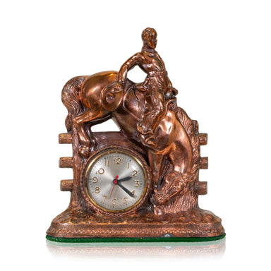 Copperized Bucking Bronc Electric Clock, Furnishings, Decor, Clock