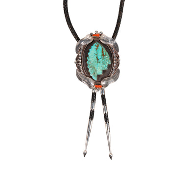 Navajo Turquoise Indian Chief Bolo, Jewelry, Bolo Necktie, Native