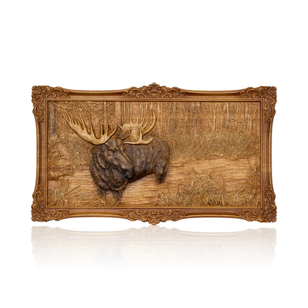 Carved Moose Plaque, Furnishings, Decor, Carving