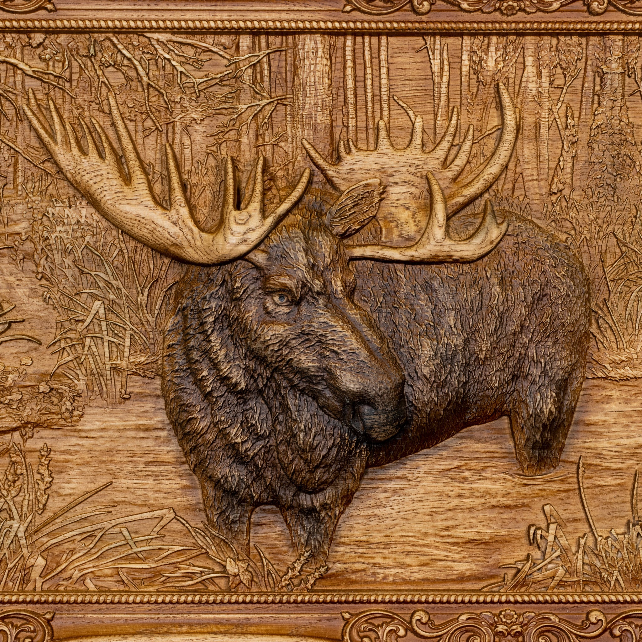 Carved Moose Plaque