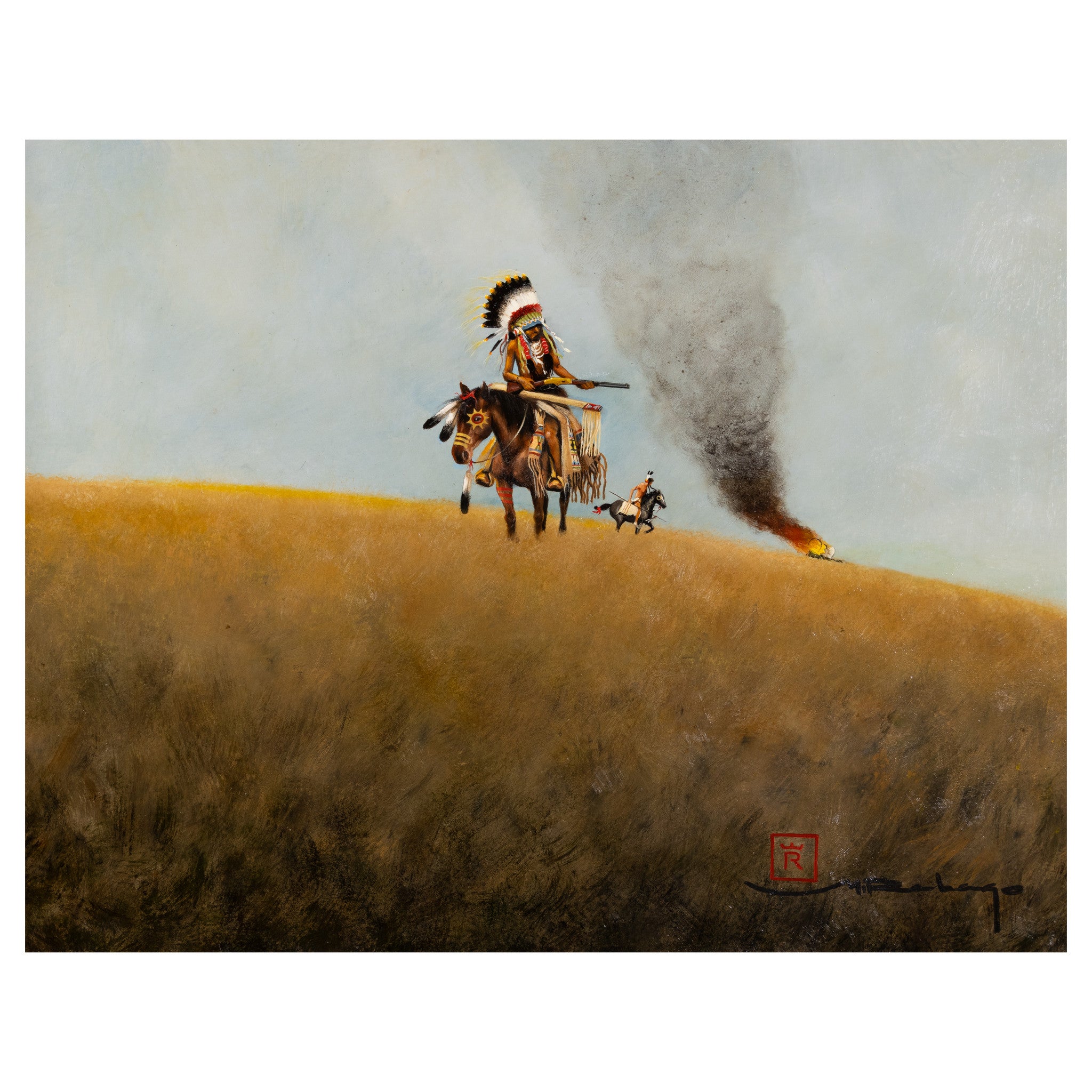 The Stolen Yellow Boy by Mario Rabago, Fine Art, Painting, Native American