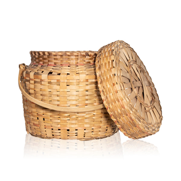 Winnebago Picnic Basket, Native, Basketry, Vertical