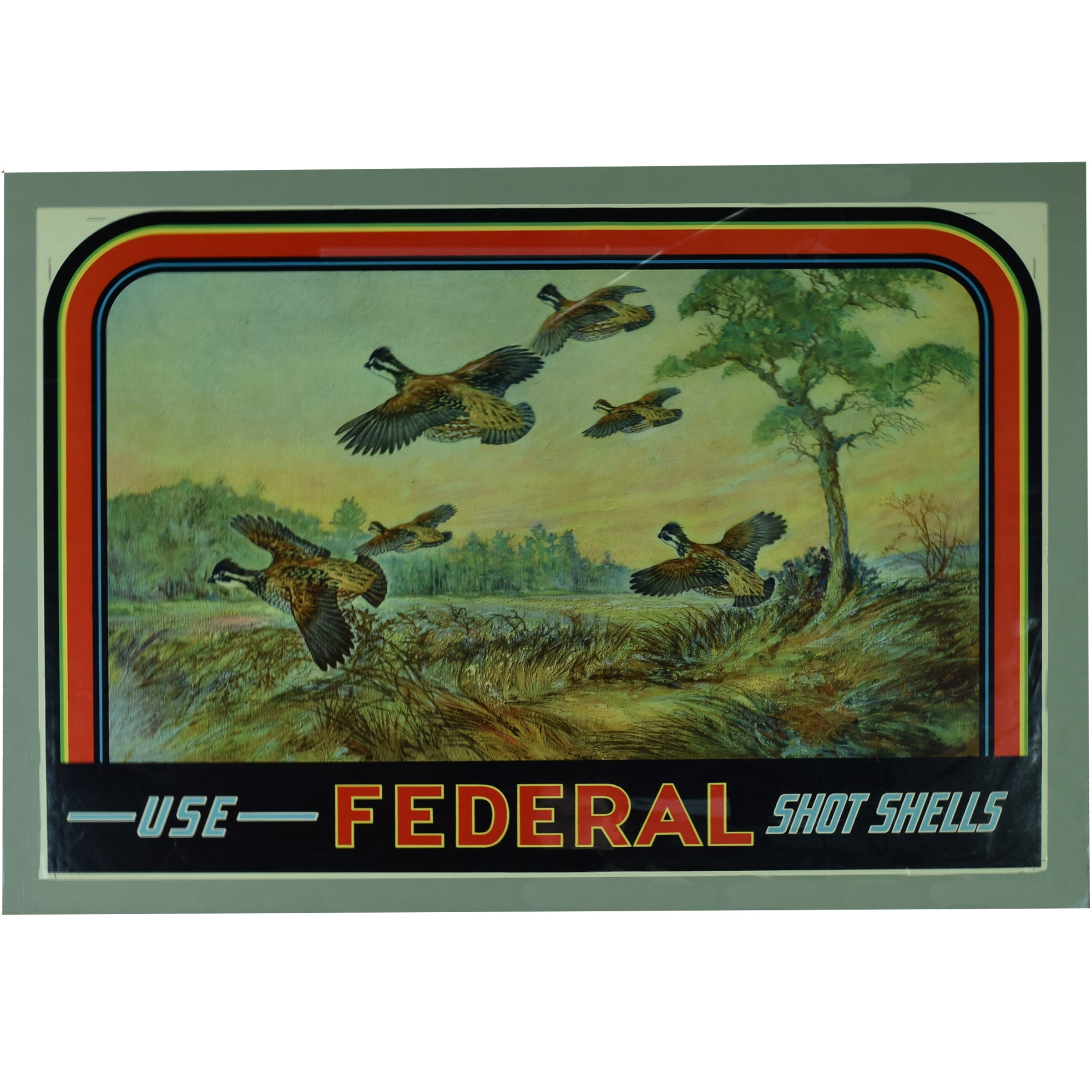 Federal Framed Artist's Proof Quail, Sporting Goods, Advertising, Ammunition Poster