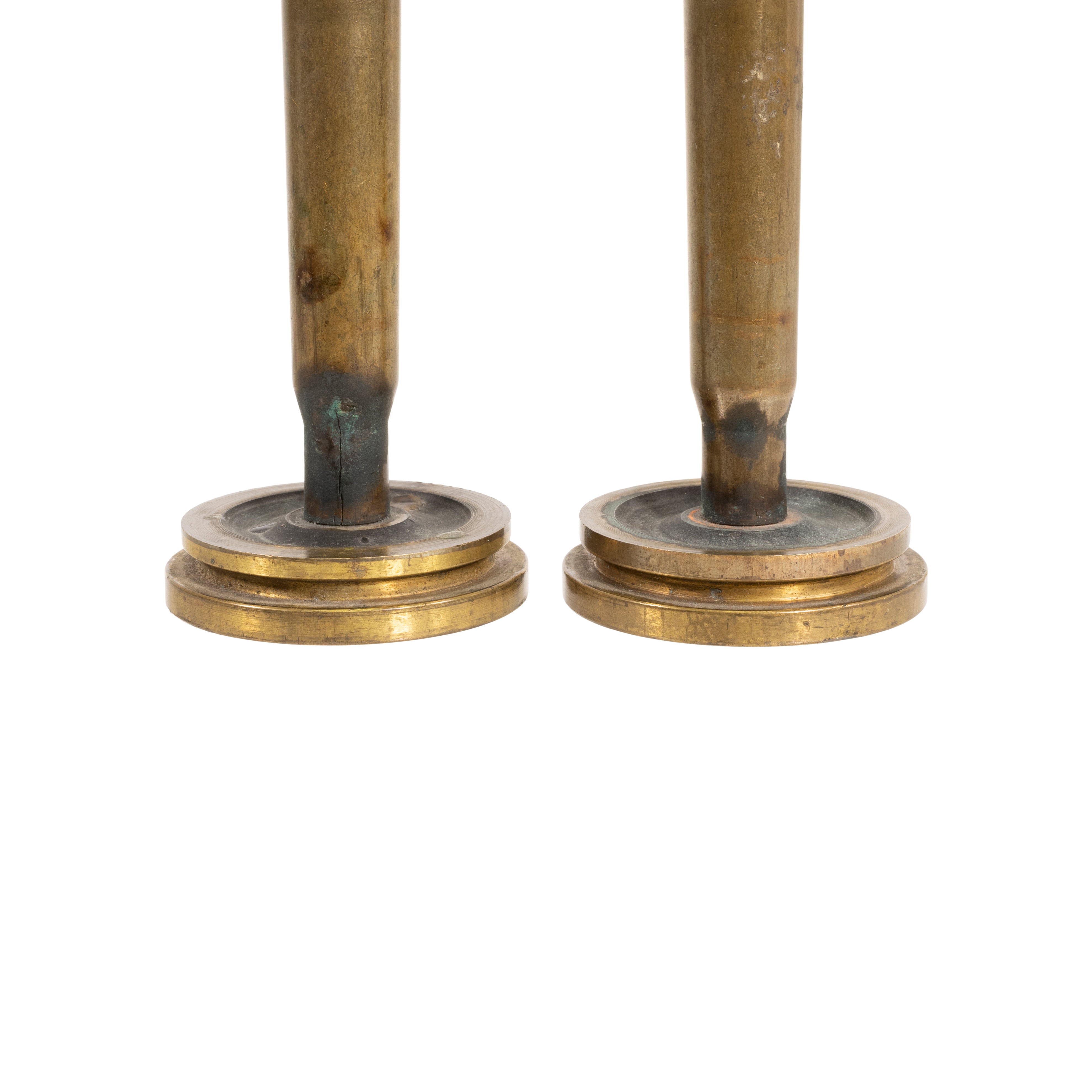 Pair Trench Art Candle Holders