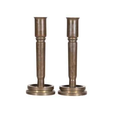 Matched Pair Trench Art Candle Holders, Furnishings, Decor, Trench Art