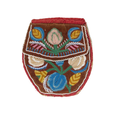 Iroquois Beaded Pouch, Native, Beadwork, Flat Bag