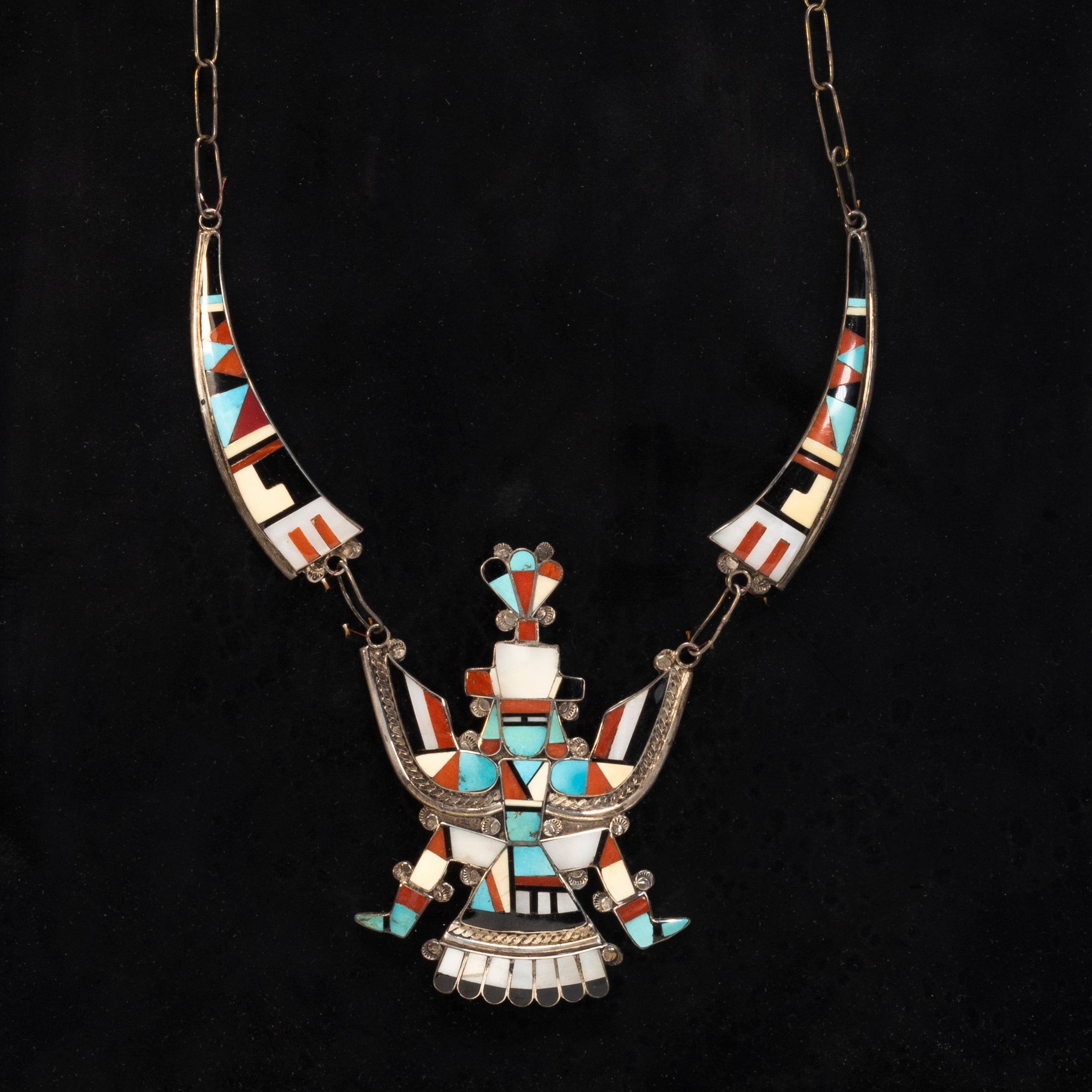 Zuni Inlaid Kachina Necklace