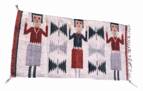 Navajo Three Figure Yei, Native, Weaving, Wall Hanging