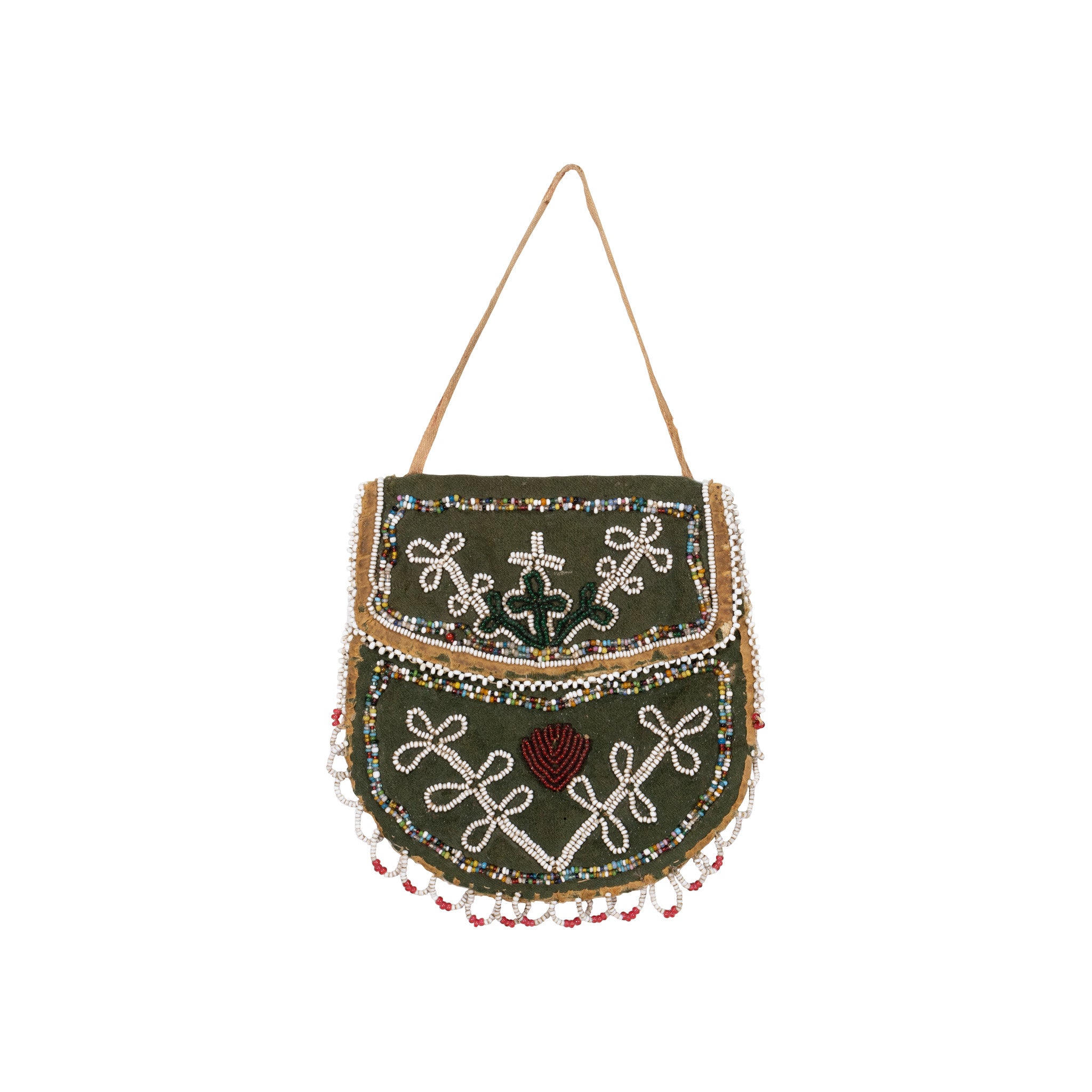 Menominee Beaded Pouch, Native, Beadwork, Other Bags