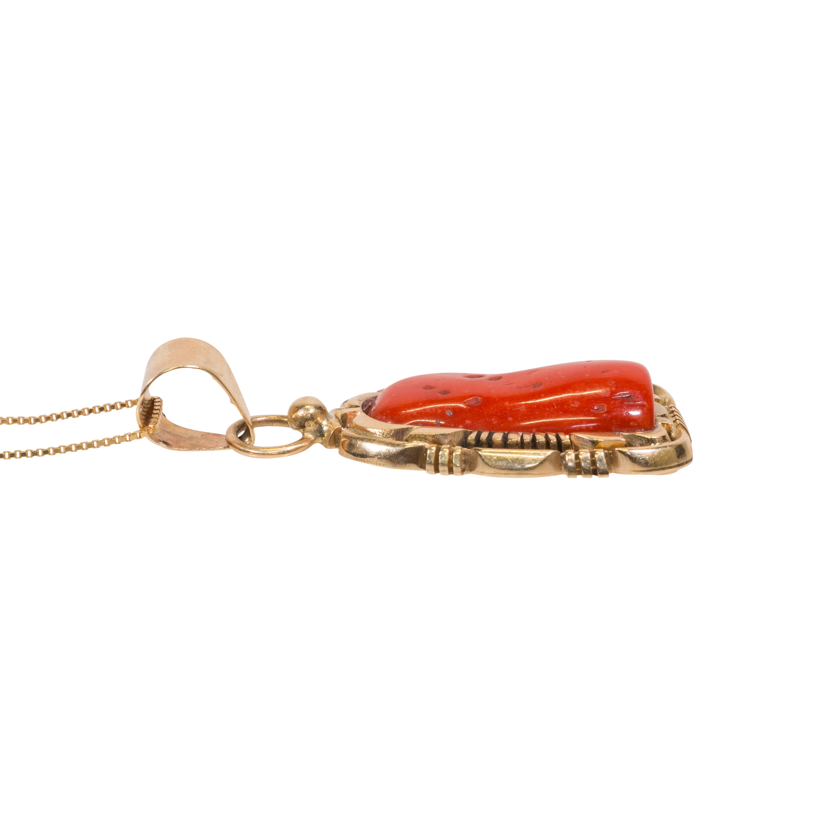 Coral and Gold Necklace