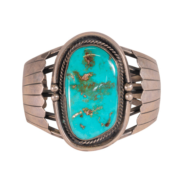 Large Cerrillos Turquoise Bracelet, Jewelry, Bracelet, Native