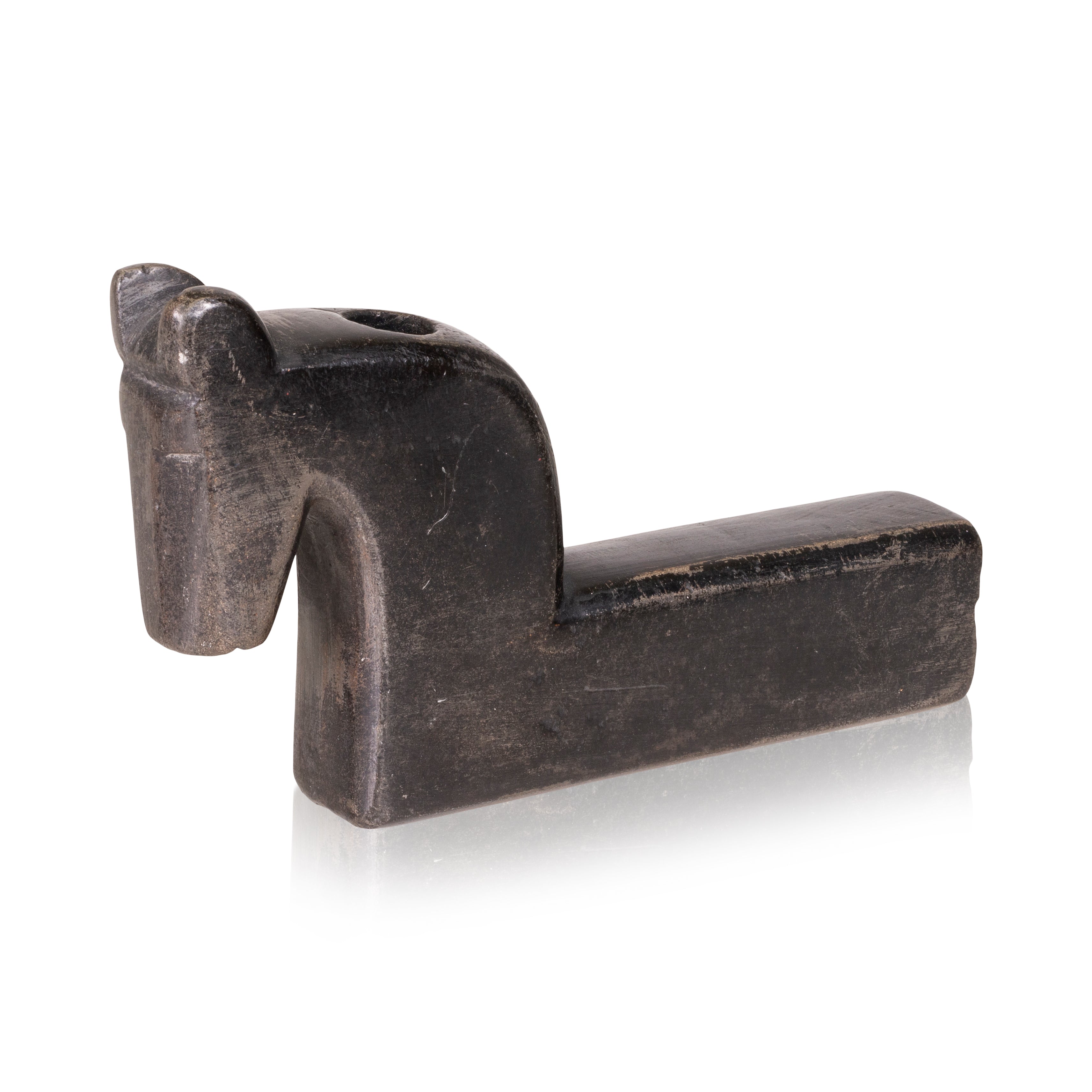 Sioux Effigy Horse Pipe, Native, Pipe, Steatite