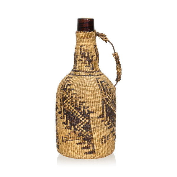Pitt River Bottle Basket, Native, Basketry, Bottle Basket