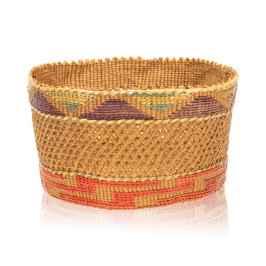 Tlingit Open Weave Basket, Native, Basketry, Vertical