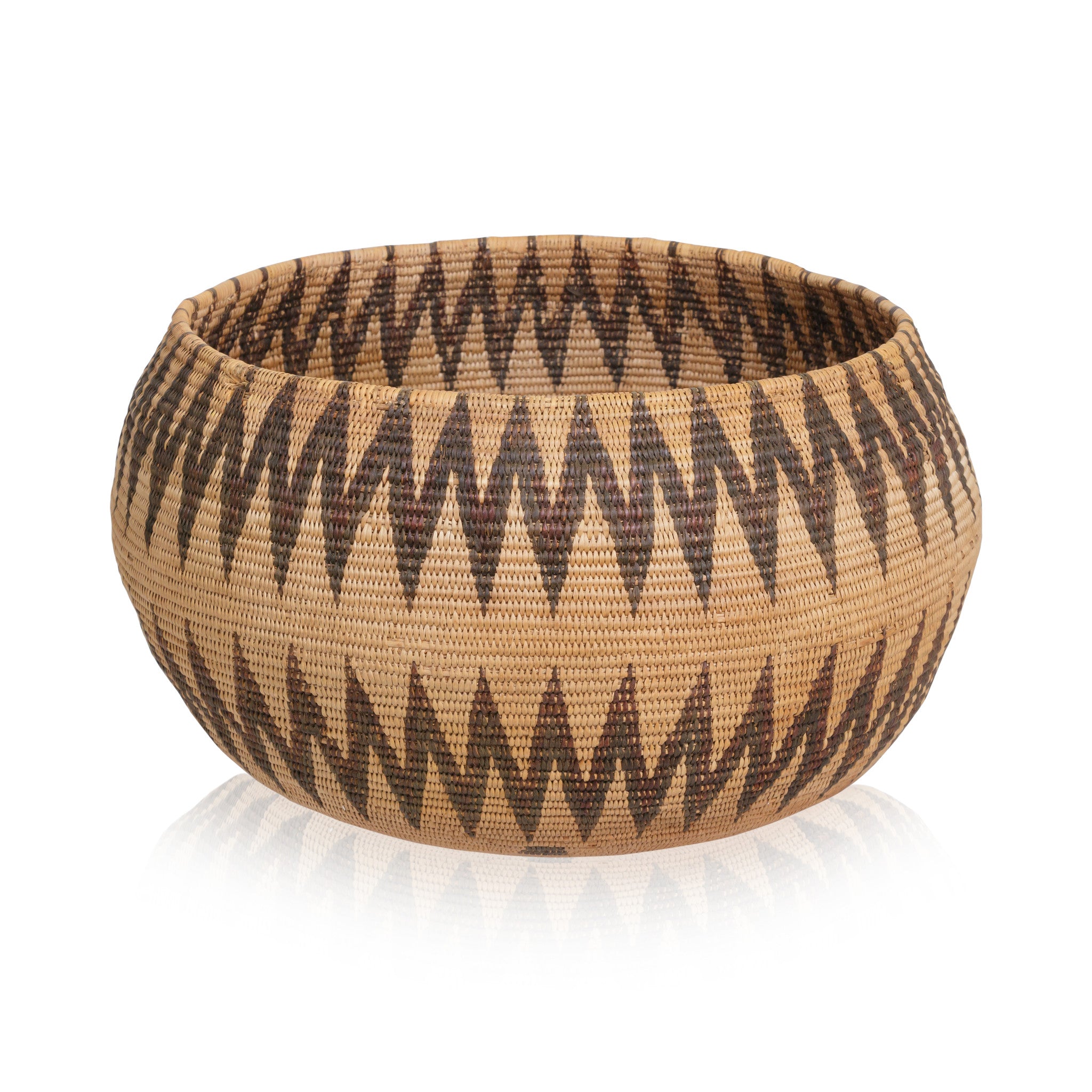 Washoe Basket, Native, Basketry, Vertical