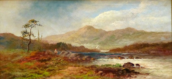 Trout Fisherman attributed to Lucien Powell, Fine Art, Painting, Sporting